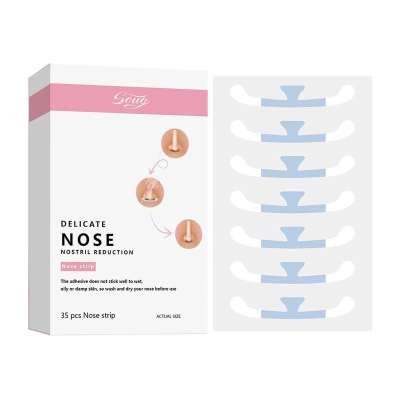 Soug 35pcs Invisible Nose Strips for Reducing Nose Wings, Narrow Nose, and Slimming Nose